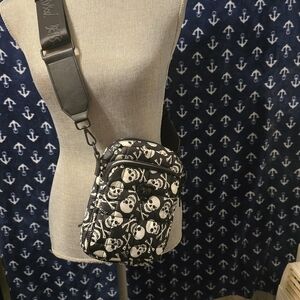Betsey Johnson Black and White Skull Crossbody Bag